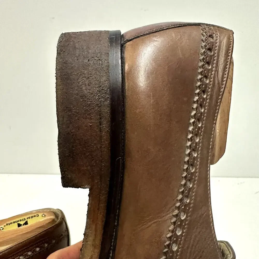 VGUC Ralph Lauren Purple Label Ghillie Brogue Split Toe Loafer Made in italy 8 D